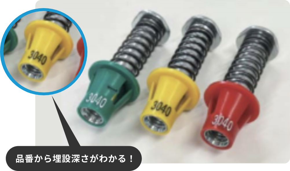 「埋設深さが分かる」インサートアンカー